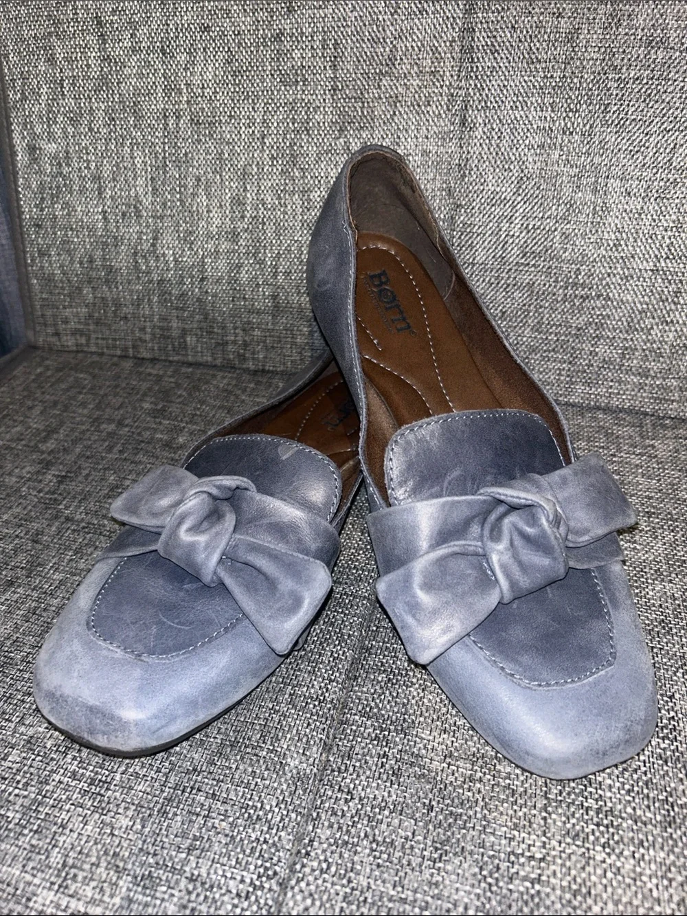 NEW - Born CARRINE - Bow Detail Leather Slip-On Loafers